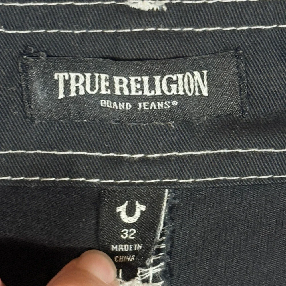 Vtg True Religion Mens Pants 32 Black Cargo Utility Urban Military Army‎ Skater